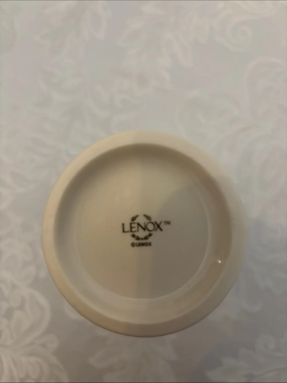 Lenox Ivory Porcelain Bud Vase with Gold Trim and Rose Relief